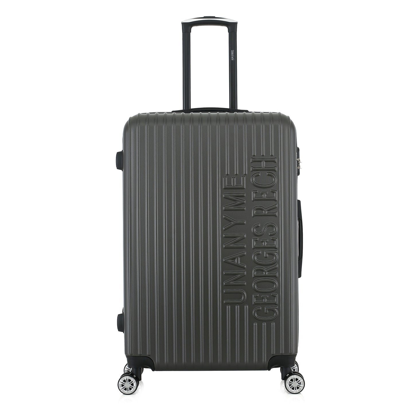 Grande valise grise de face
