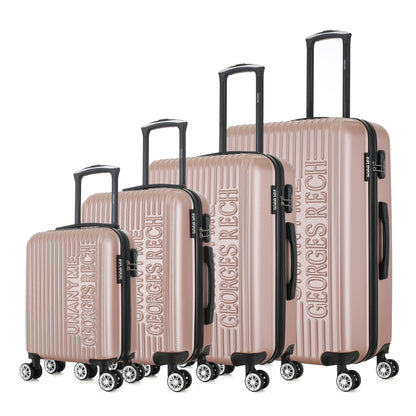 Set de 4 valises roses de notre collection Georges Rech, Venise, de côté
