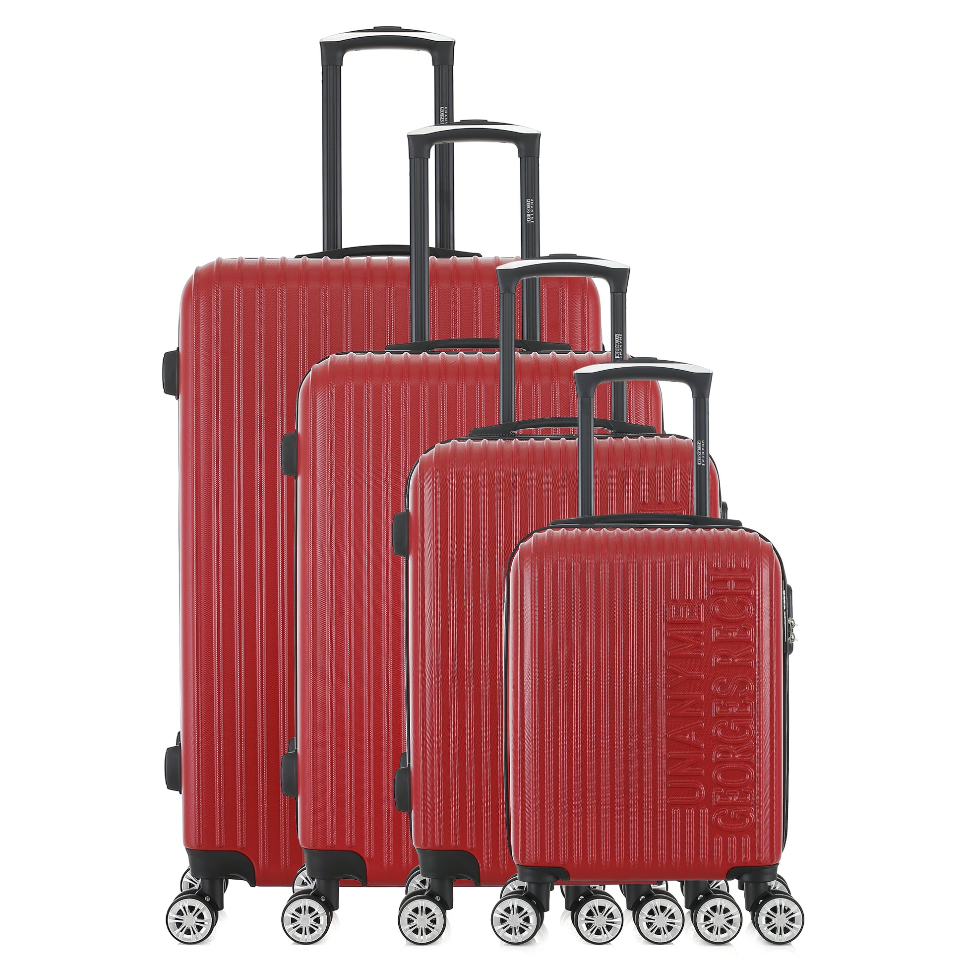 Set de 4 valises rouges de notre collection Georges Rech, Venise, de face
