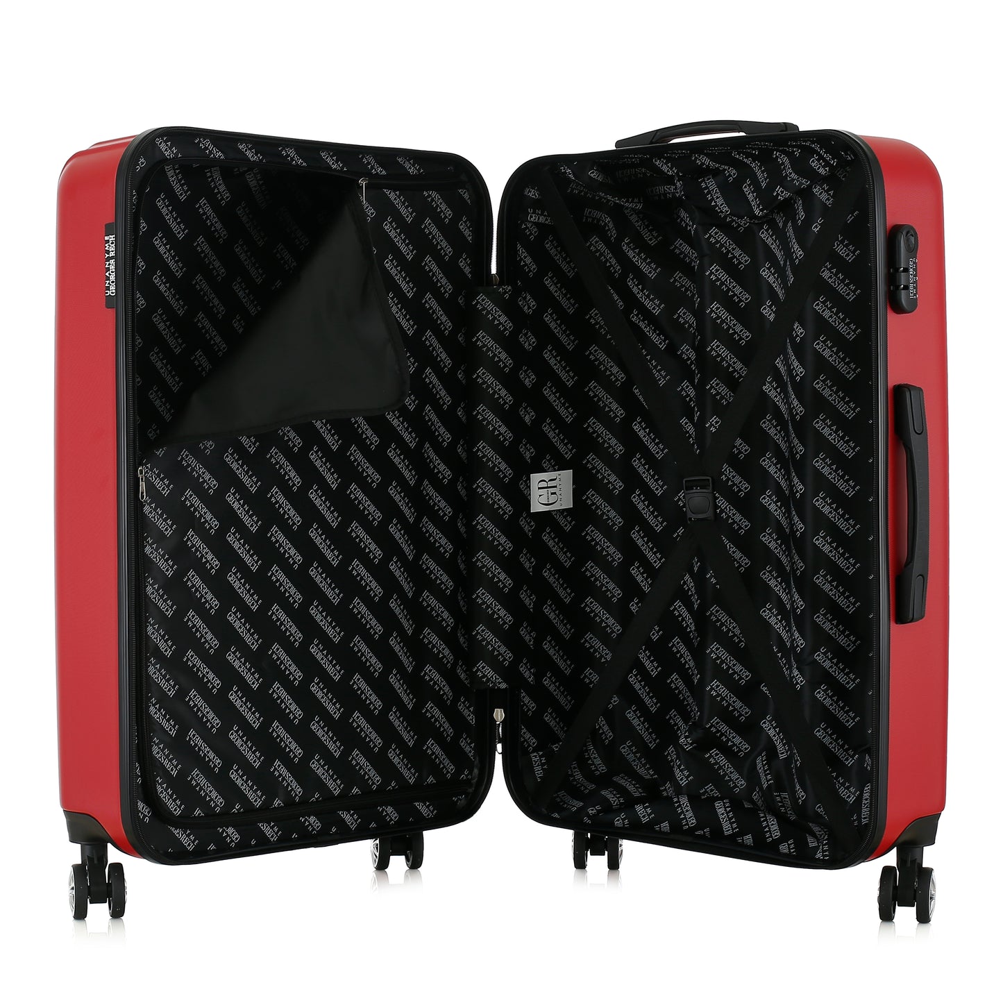 Grande valise rouge ouverte
