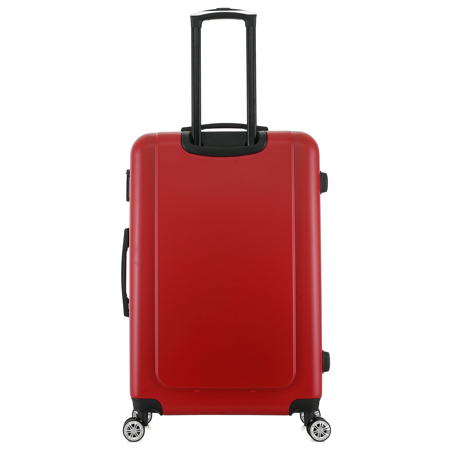 Grande valise rouge de dos
