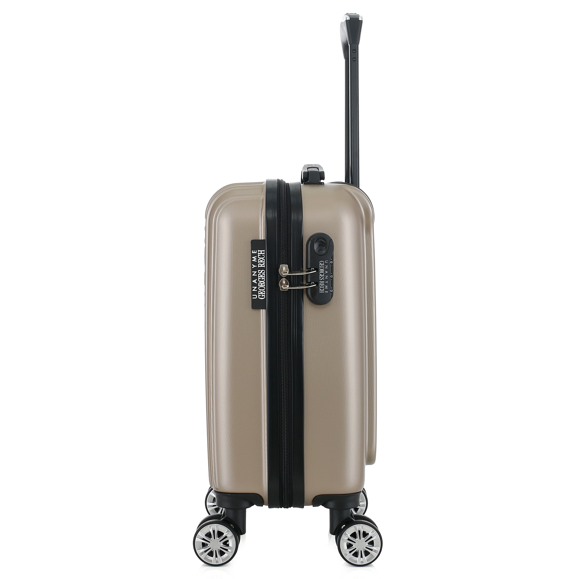 Valise beige de notre collection Georges Rech, Venise, taille XS, de côté