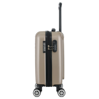 Valise beige de notre collection Georges Rech, Venise, taille XS, de côté