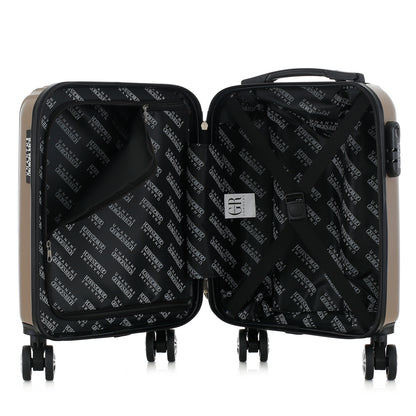 Valise beige de notre collection Georges Rech, Venise, taille XS, ouverte