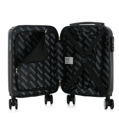 Valise noire de notre collection Georges Rech, Venise, taille XS, ouverte