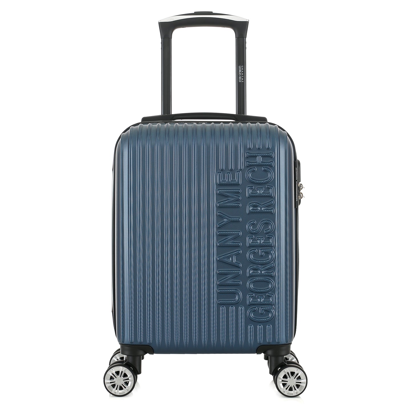 Valise bleue de notre collection Georges Rech, Venise, taille XS, de face