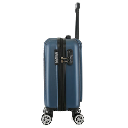 Valise bleue de notre collection Georges Rech, Venise, taille XS, de côté