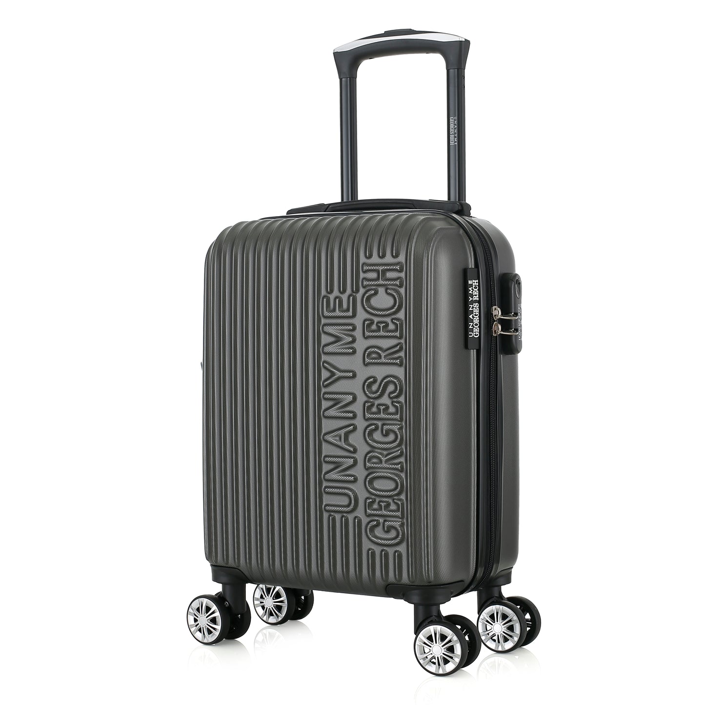 Valise grise de notre collection Georges Rech, Venise, taille XS, de 3/4