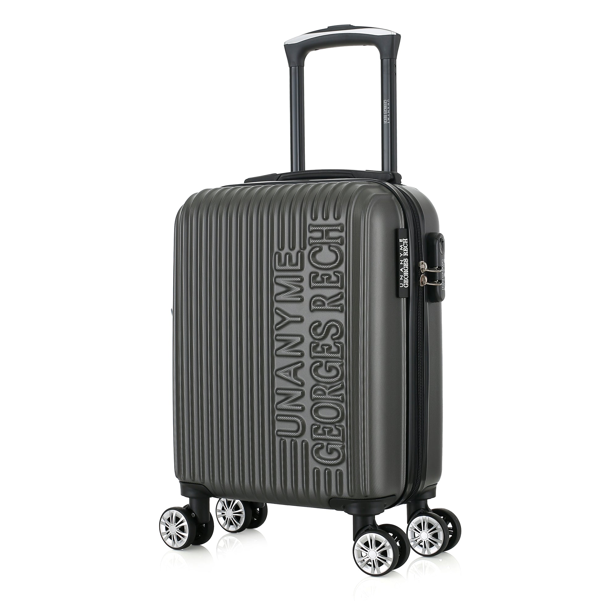 Valise grise de notre collection Georges Rech, Venise, taille XS, de 3/4