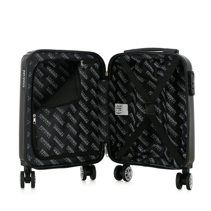 Valise grise de notre collection Georges Rech, Venise, taille XS, ouverte