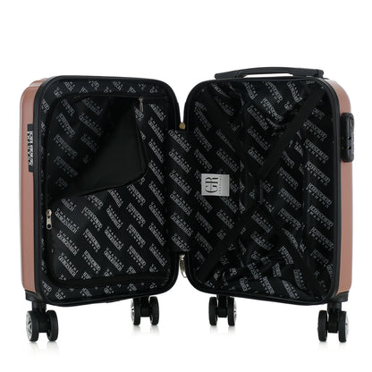 Valise rose de notre collection Georges Rech, Venise, taille XS, ouverte