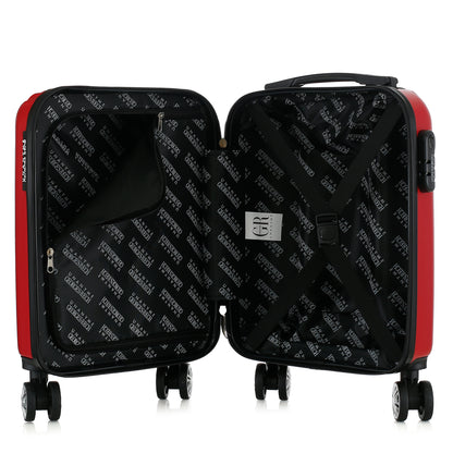 Valise rouge de notre collection Georges Rech, Venise, taille XS, ouverte