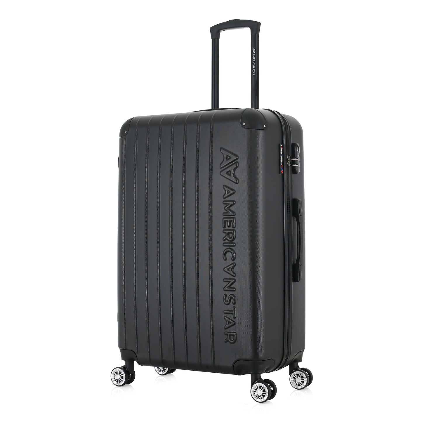 Valise noire de notre collection American Star, Washington taille L, de 3/4