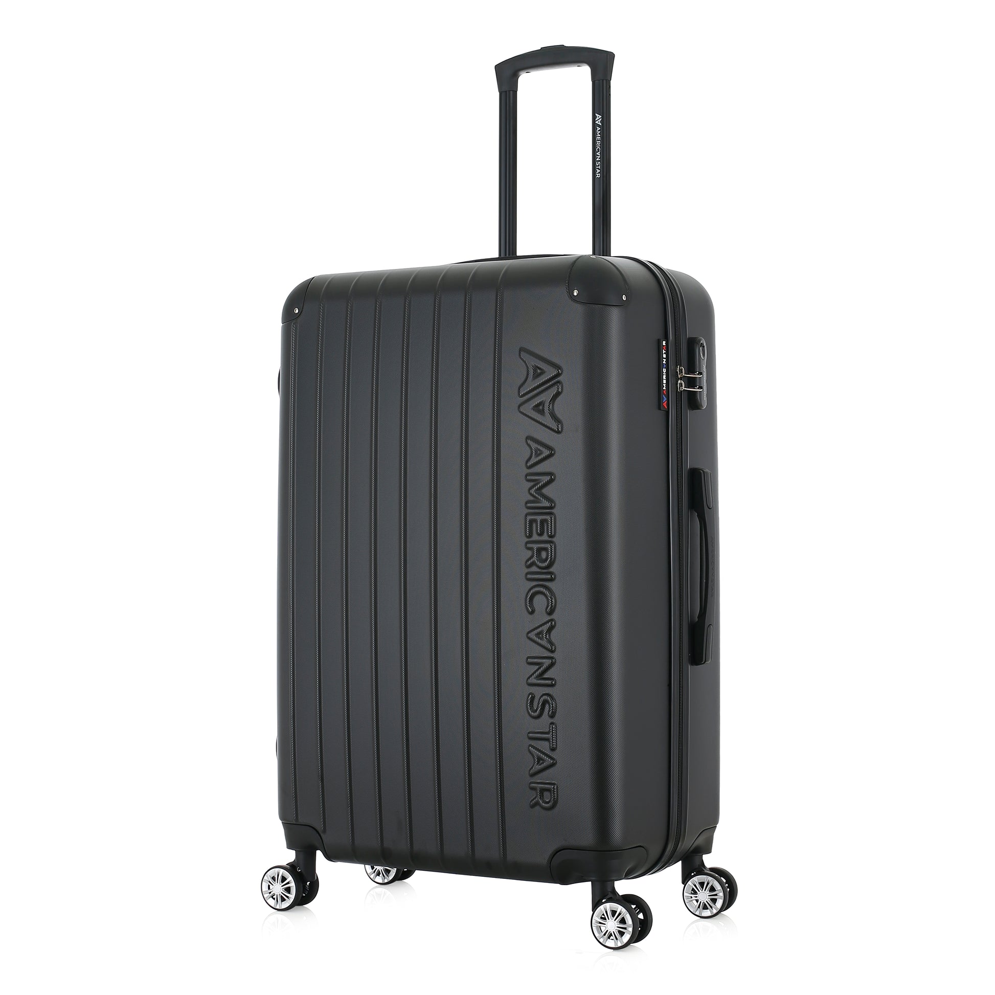 Valise noire de notre collection American Star, Washington taille L, de 3/4