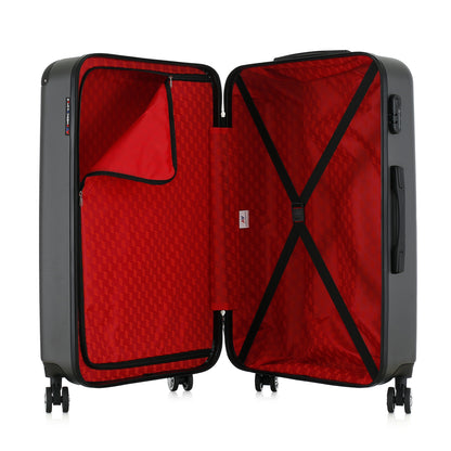 Valise grise de notre collection American Star, Washington taille L, ouverte