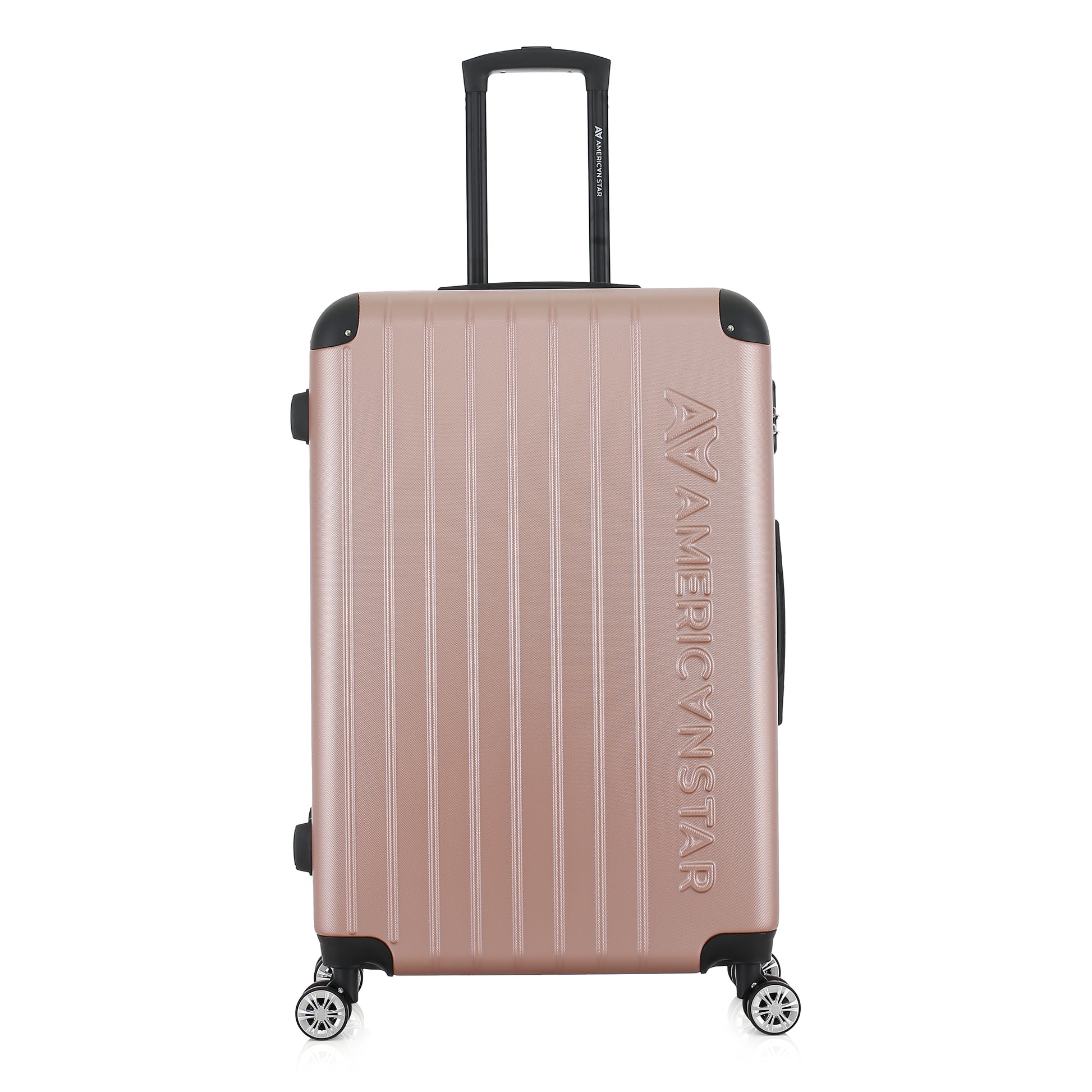 Valise or rose de notre collection American Star, Washington taille L, de face