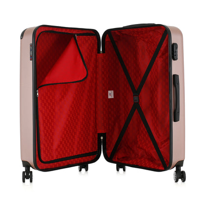 Valise or rose de notre collection American Star, Washington taille L, ouverte