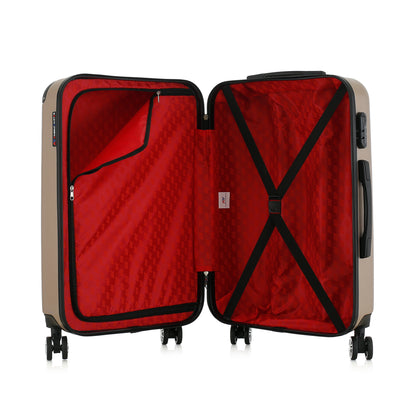 Valise beige de notre collection American Star, Washington taille M, ouverte