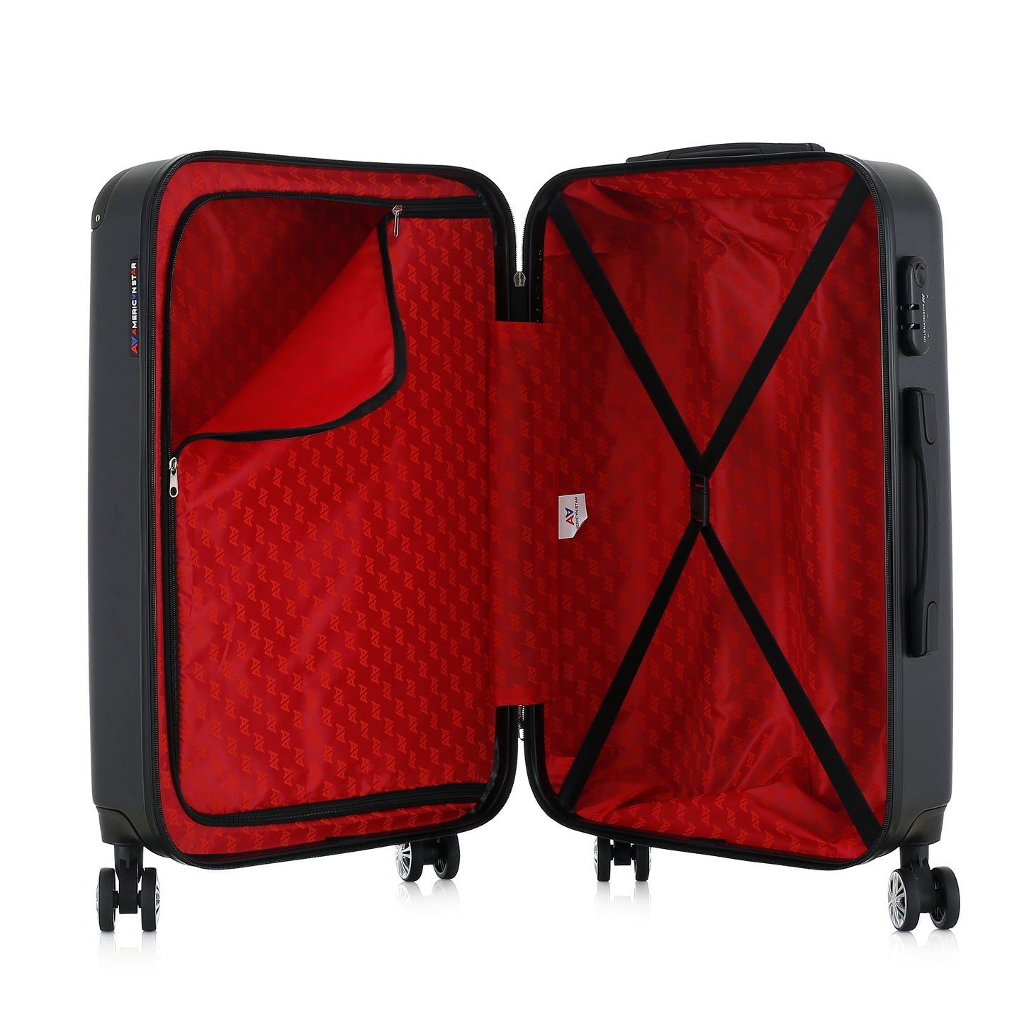 Valise noire de notre collection American Star, Washington taille M, ouverte