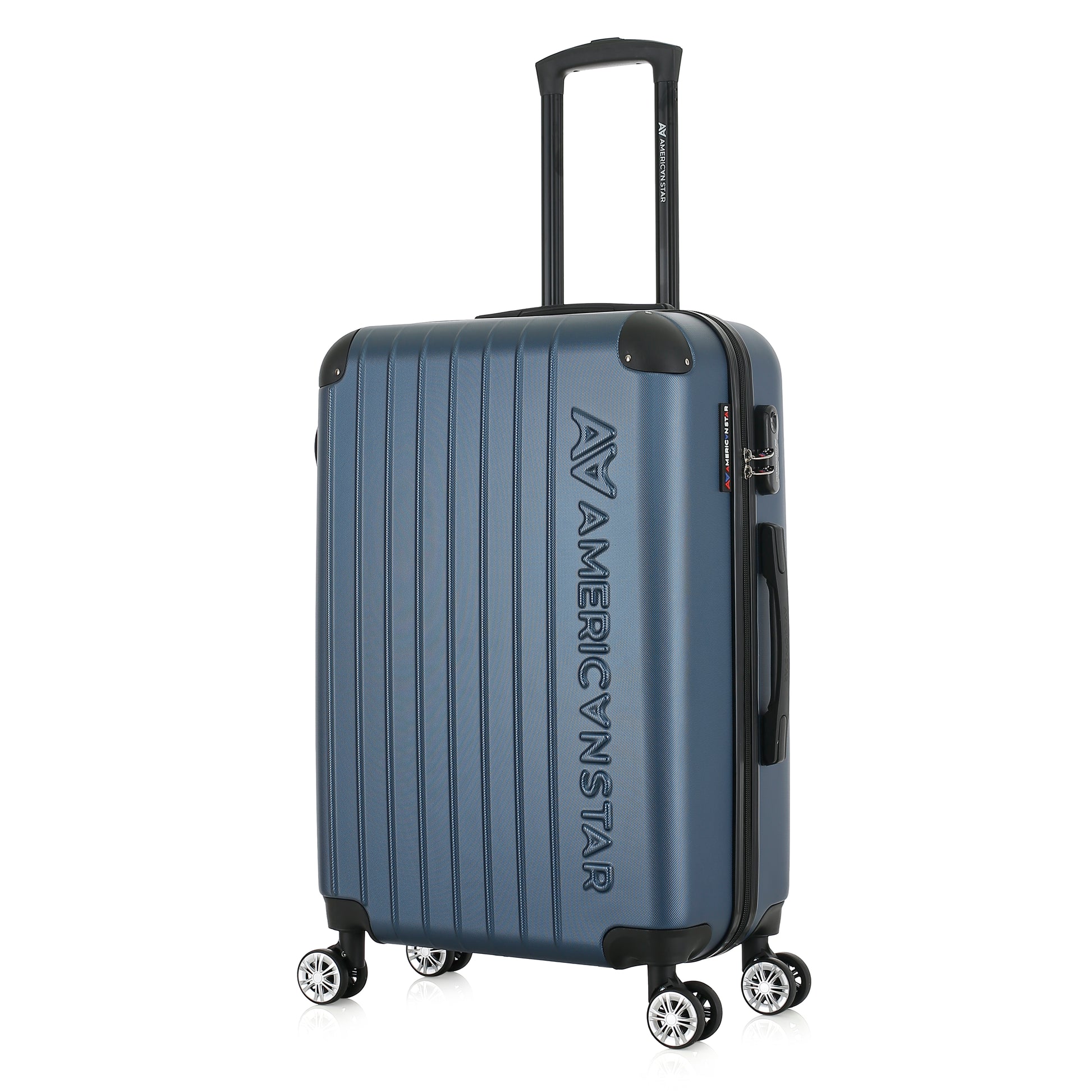 Valise bleue de notre collection American Star, Washington taille M, de 3/4