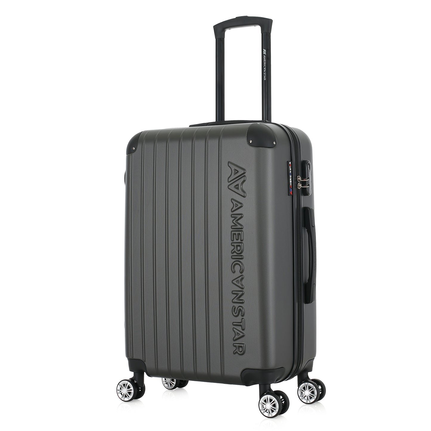 Valise grise de notre collection American Star, Washington taille M, de 3/4