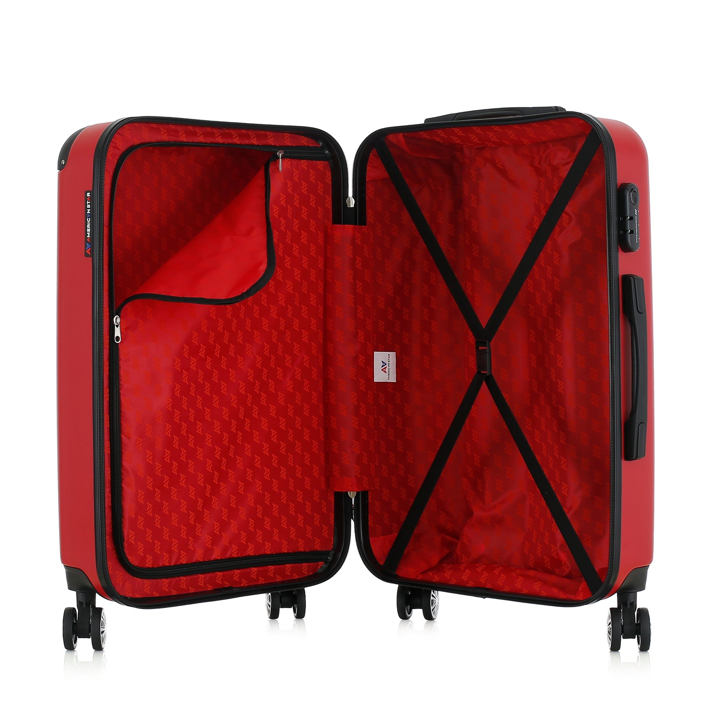 Valise rouge de notre collection American Star, Washington taille M, ouverte