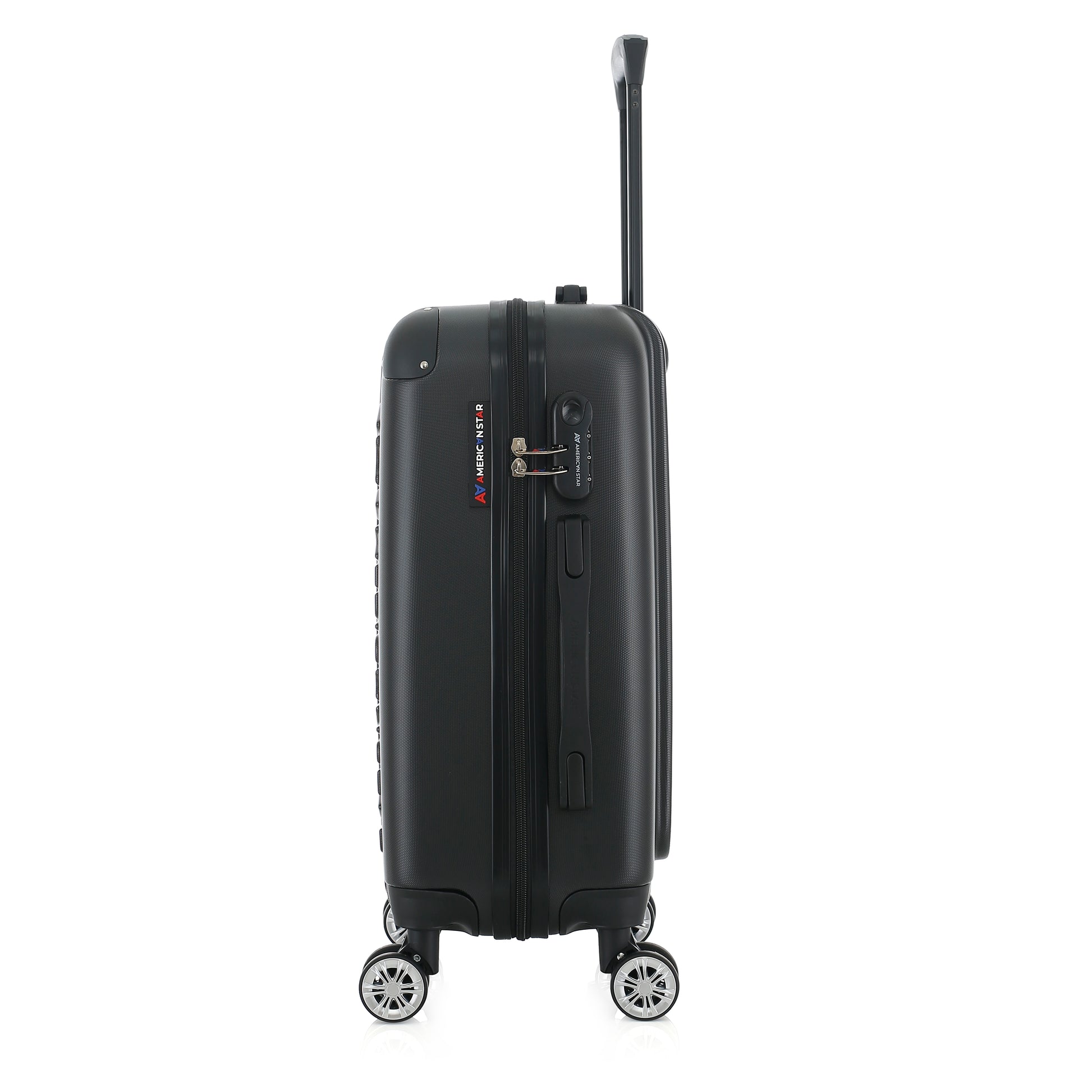 Valise noire de notre collection American Star, Washington S de côté