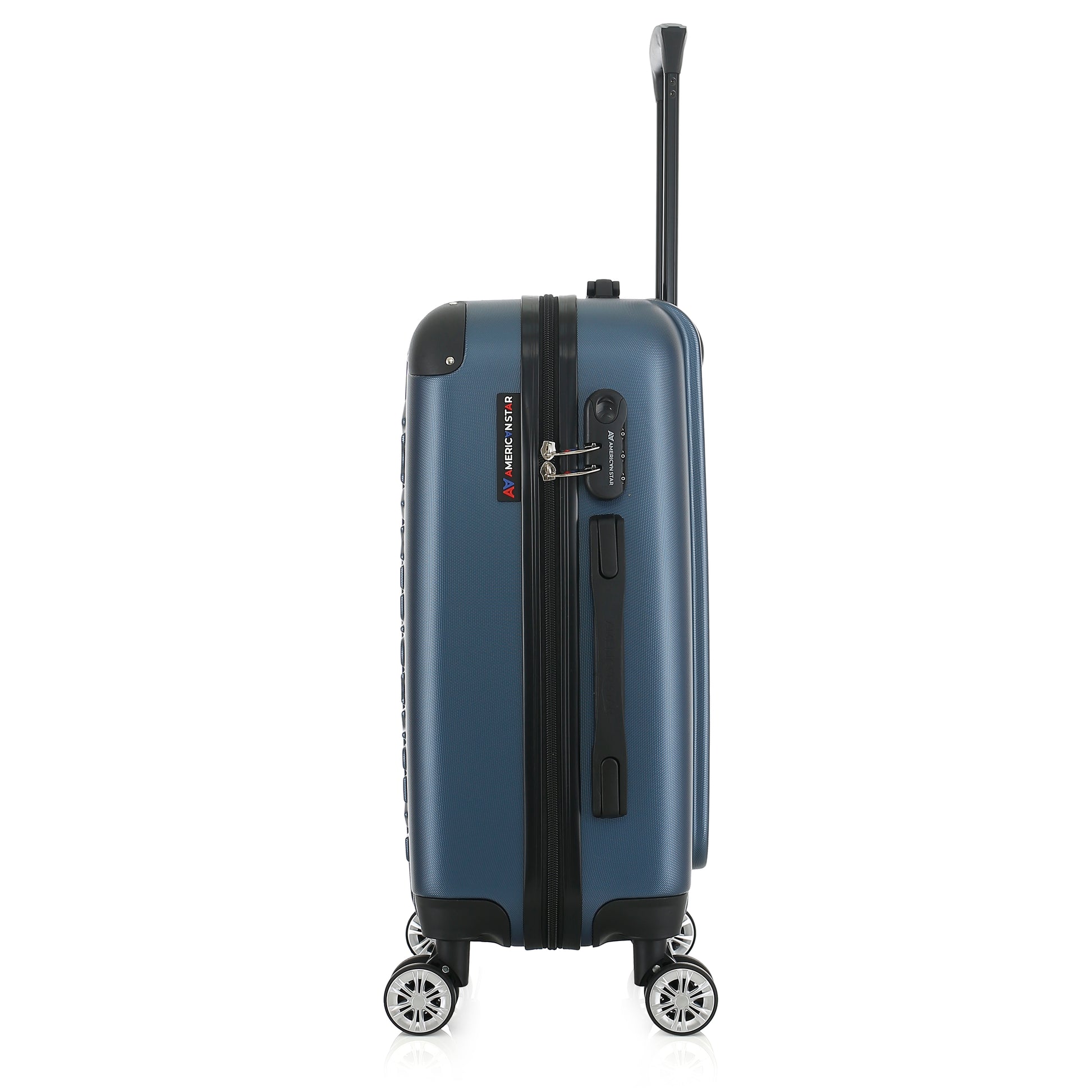 Valise bleue de notre collection American Star, Washington S de côté