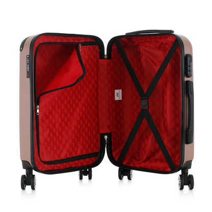 Valise rose or de notre collection American Star, Washington S ouverte