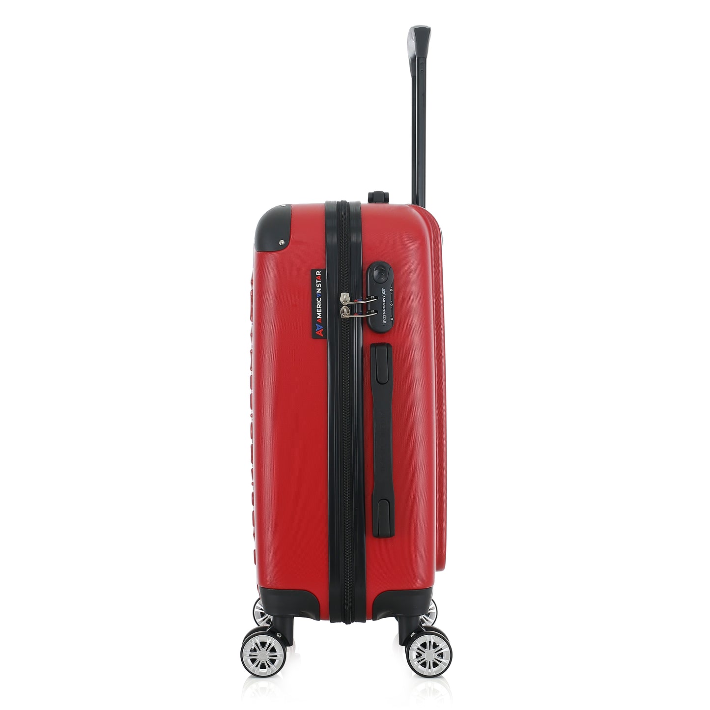 Valise rouge de notre collection American Star, Washington S de côté