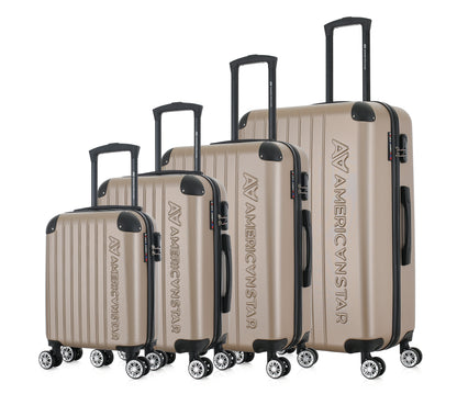 Set de 4 valises beiges de notre collection American Star, Washington, de côté