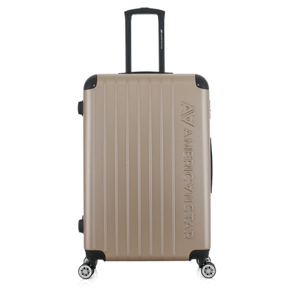 Grande valise beige de face
