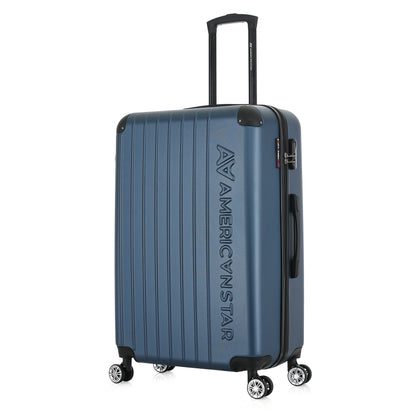 Grande valise bleue de 3/4

