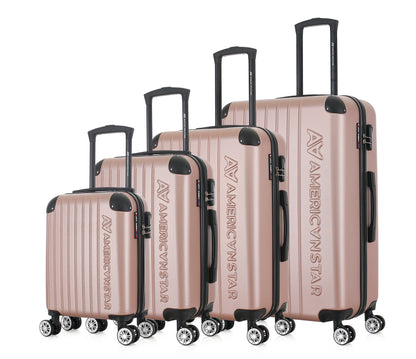 Set de 4 valises or rose de notre collection American Star, Washington, de côté