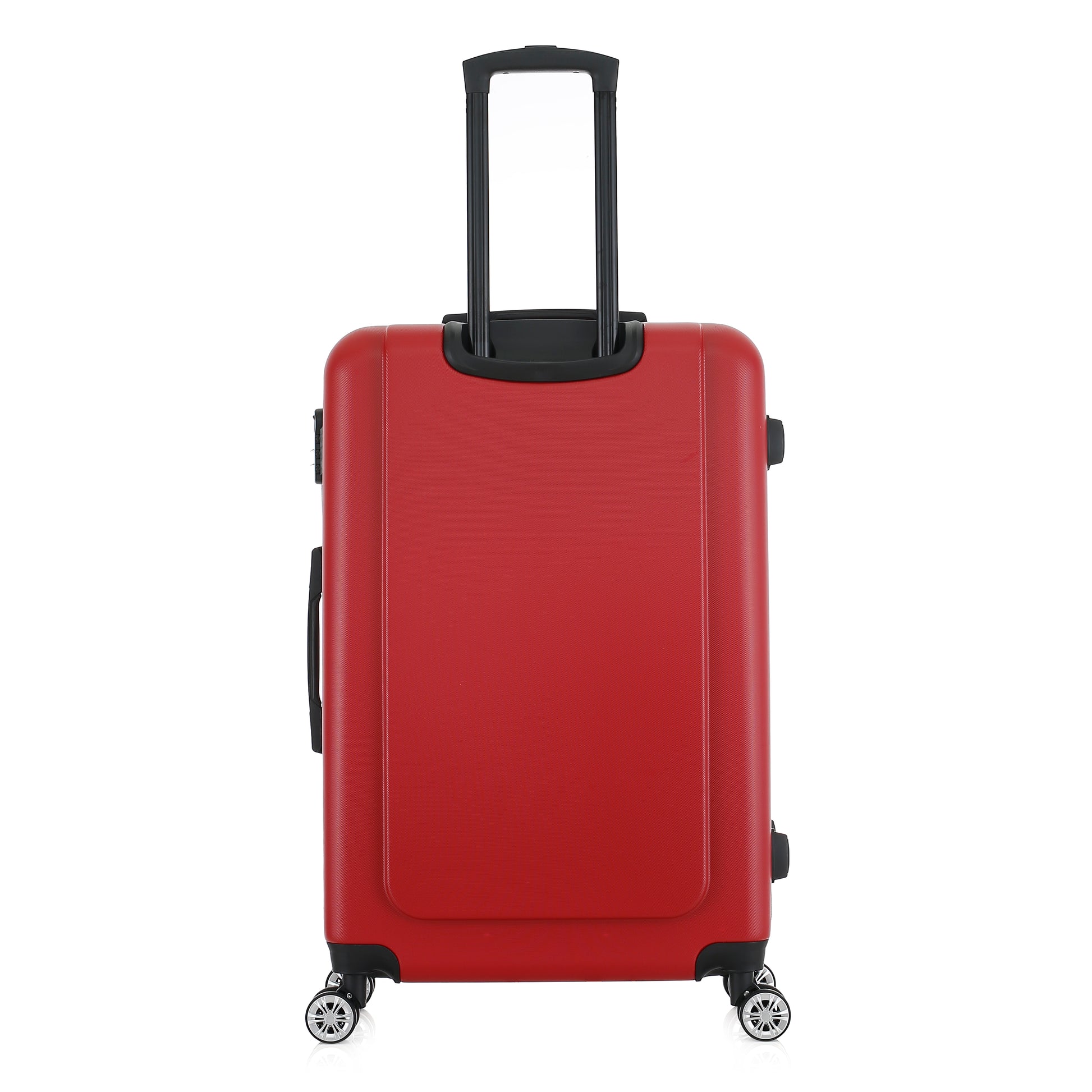 Grande valise rouge de dos
