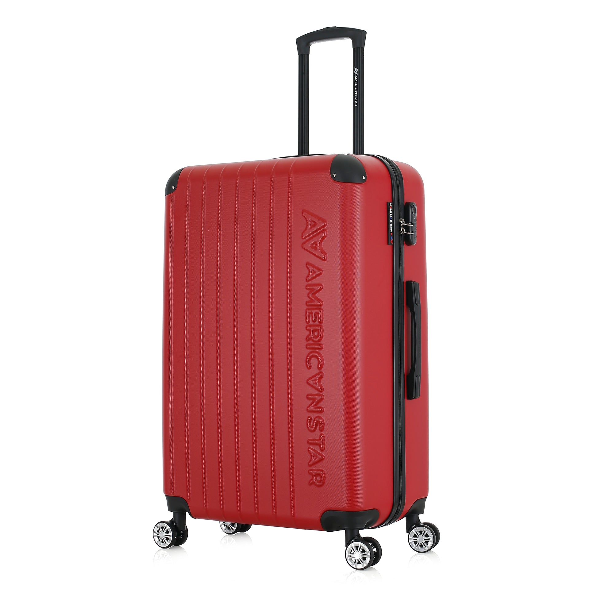 Grande valise rouge de 3/4
