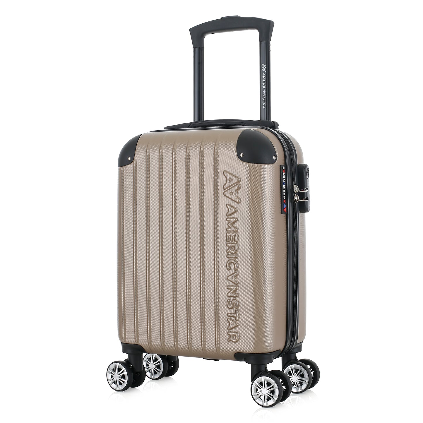 Valise beige de notre collection American Star, Washington taille XS, de 3/4