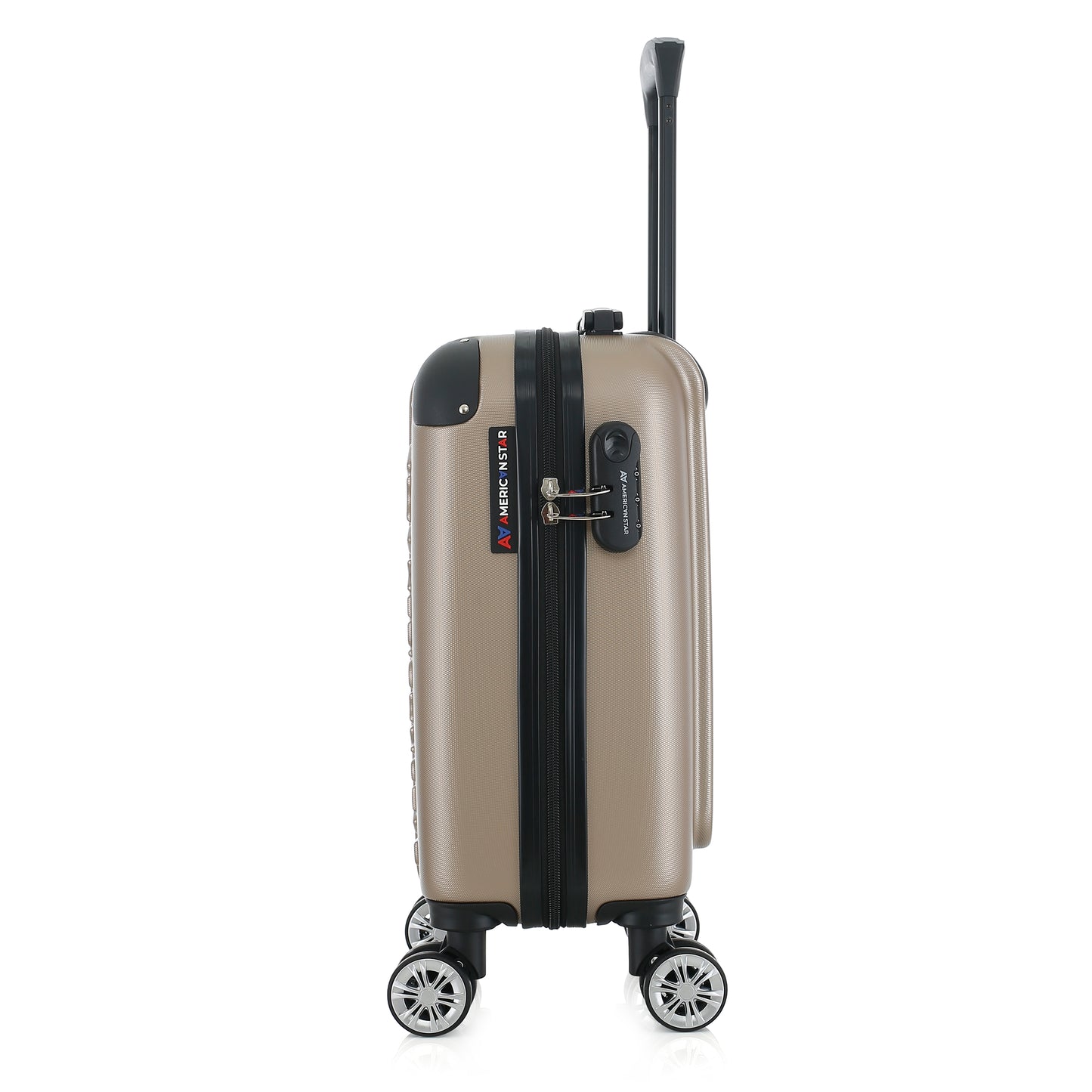 Valise beige de notre collection American Star, Washington taille XS, de côté