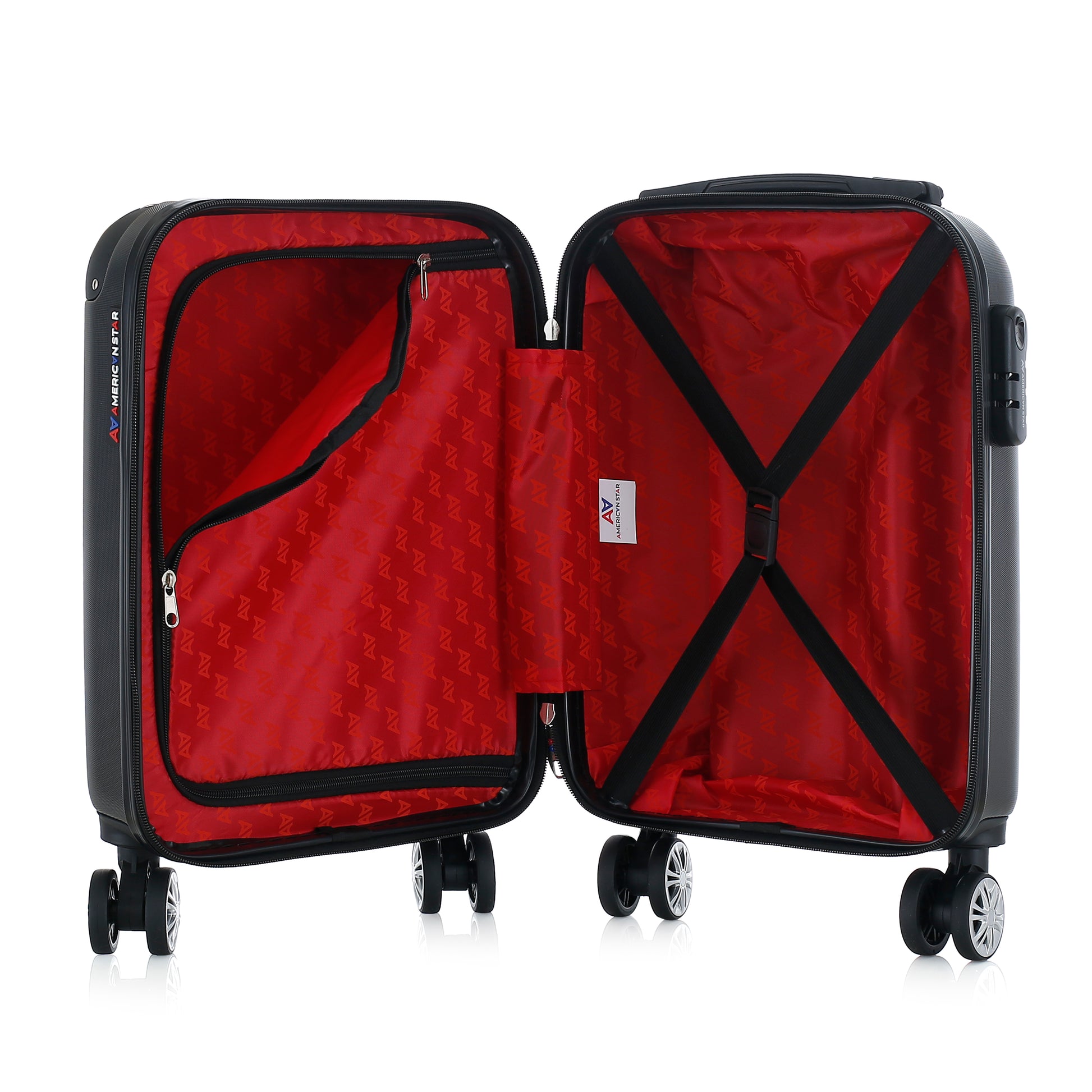 Valise noire de notre collection American Star Washington XS ouverte