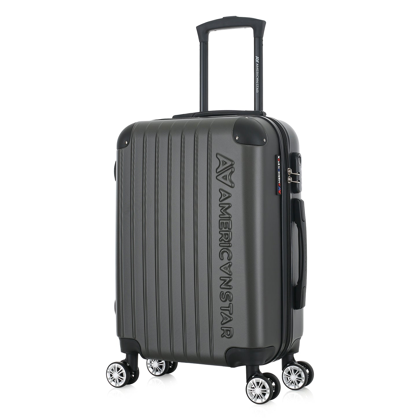 Valise grise foncée de notre collection American Star, Washington XS de 3/4