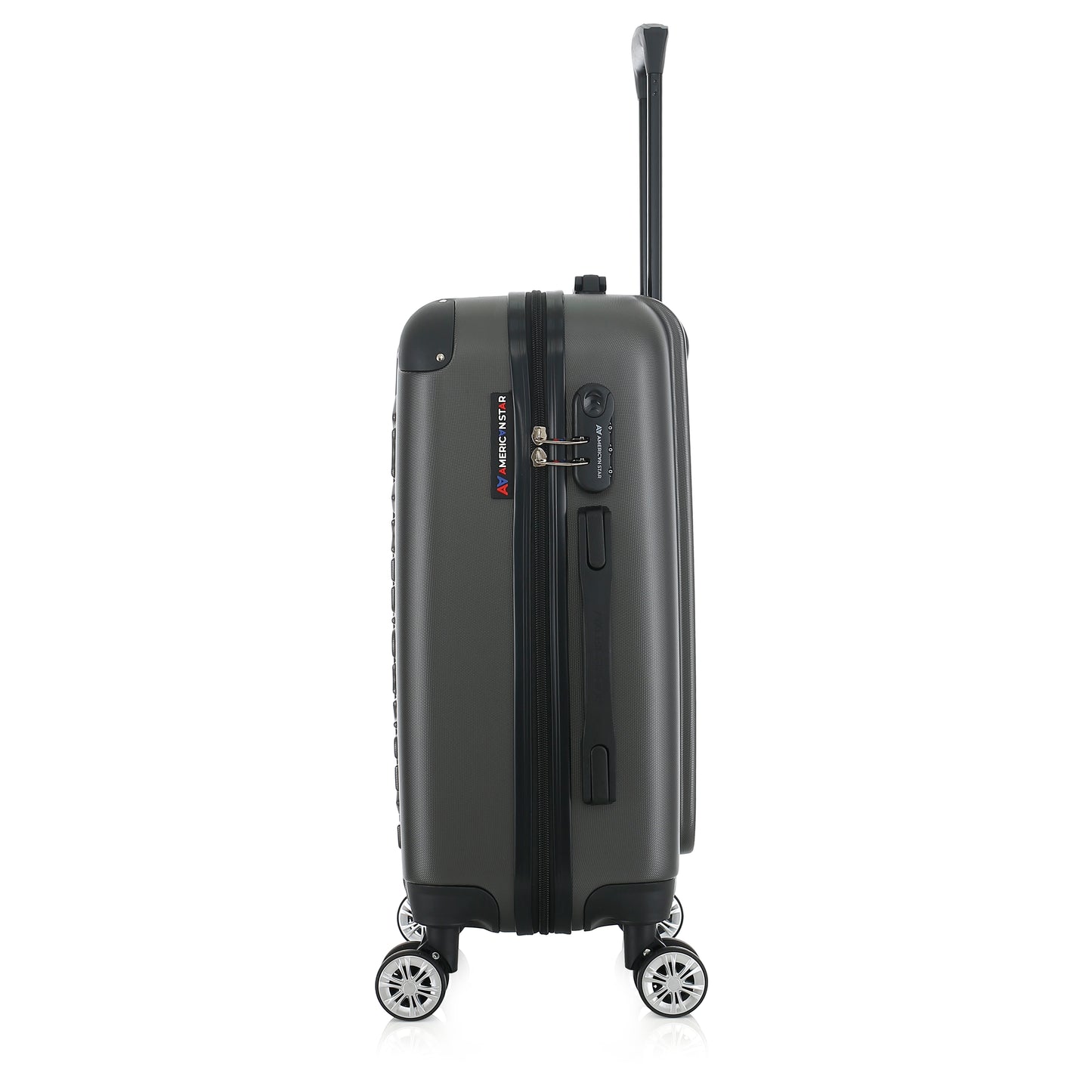 Valise grise foncée de notre collection American Star, Washington XS de côté