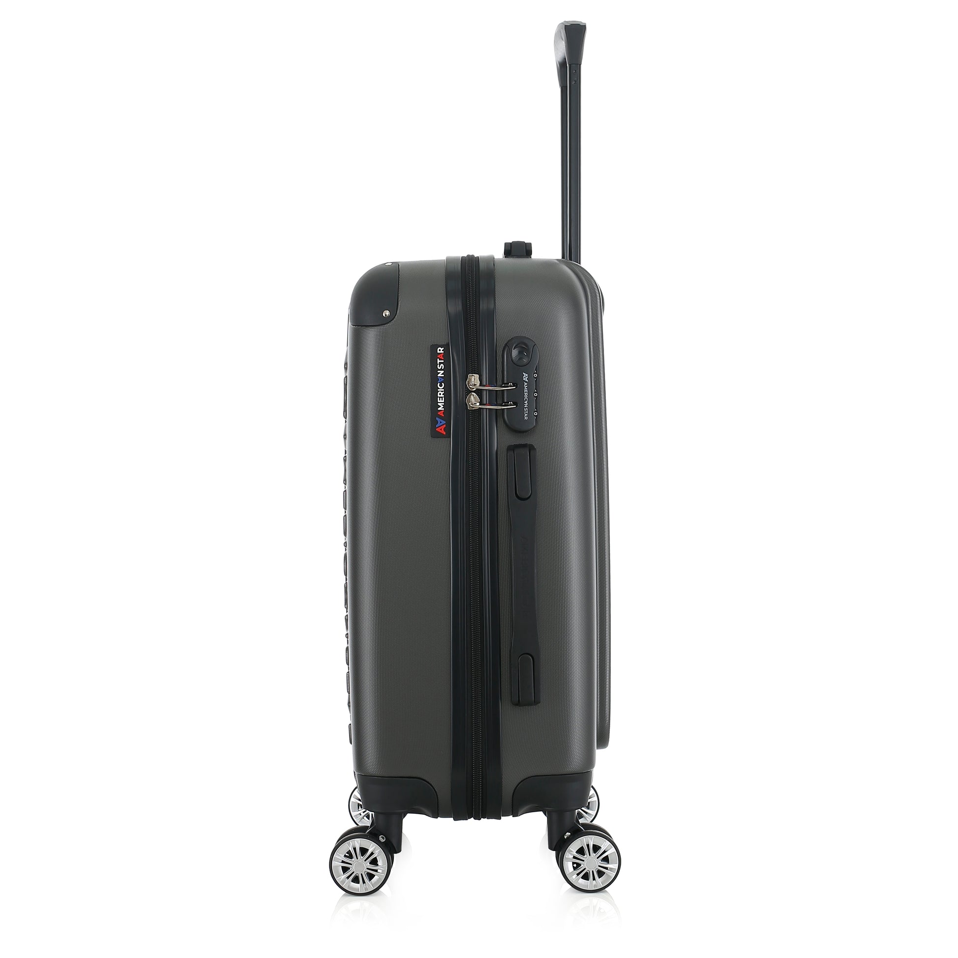 Valise grise foncée de notre collection American Star, Washington XS de côté