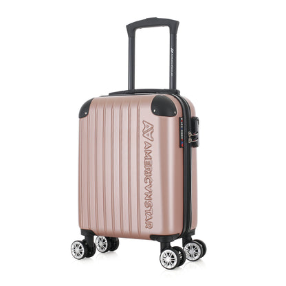 Valise rose or de notre collection American Star Washington XS de 3/4