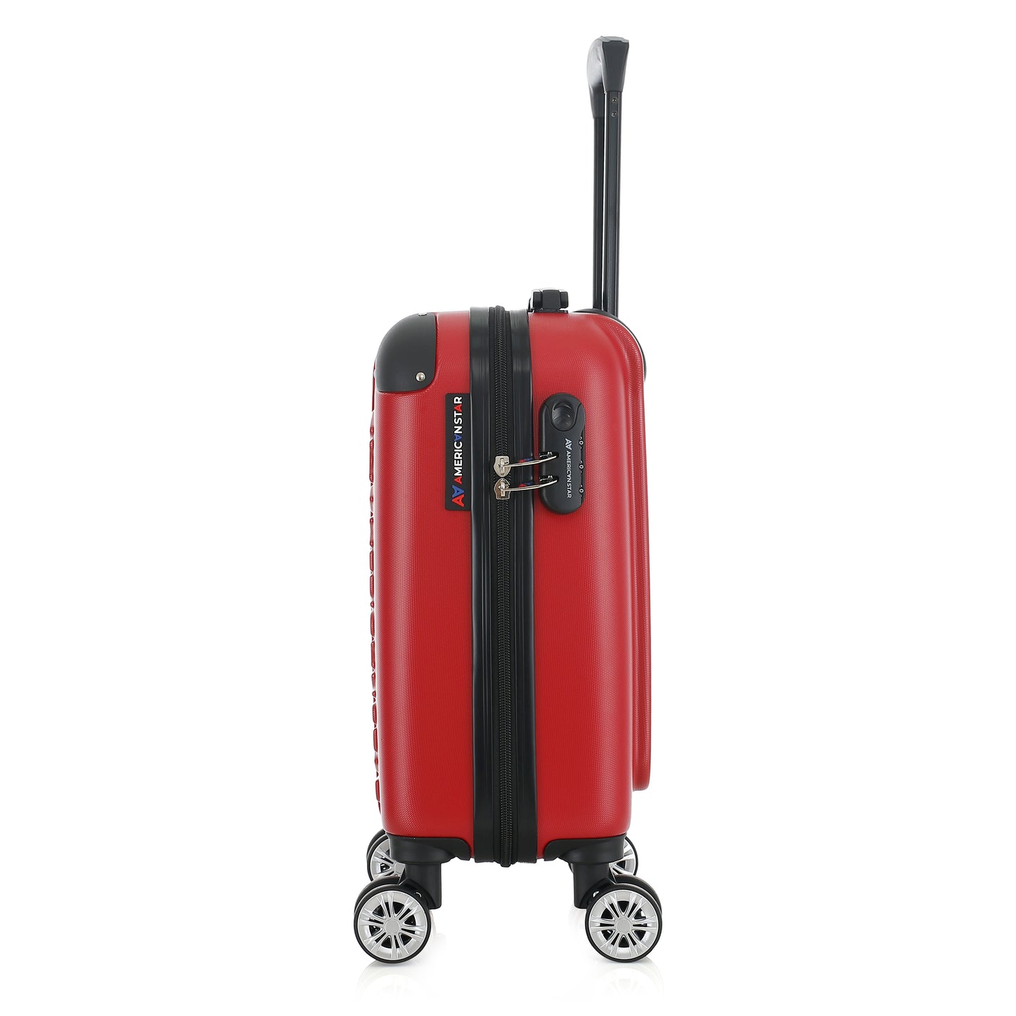Valise rouge de notre collection American Star, Washington XS de côté