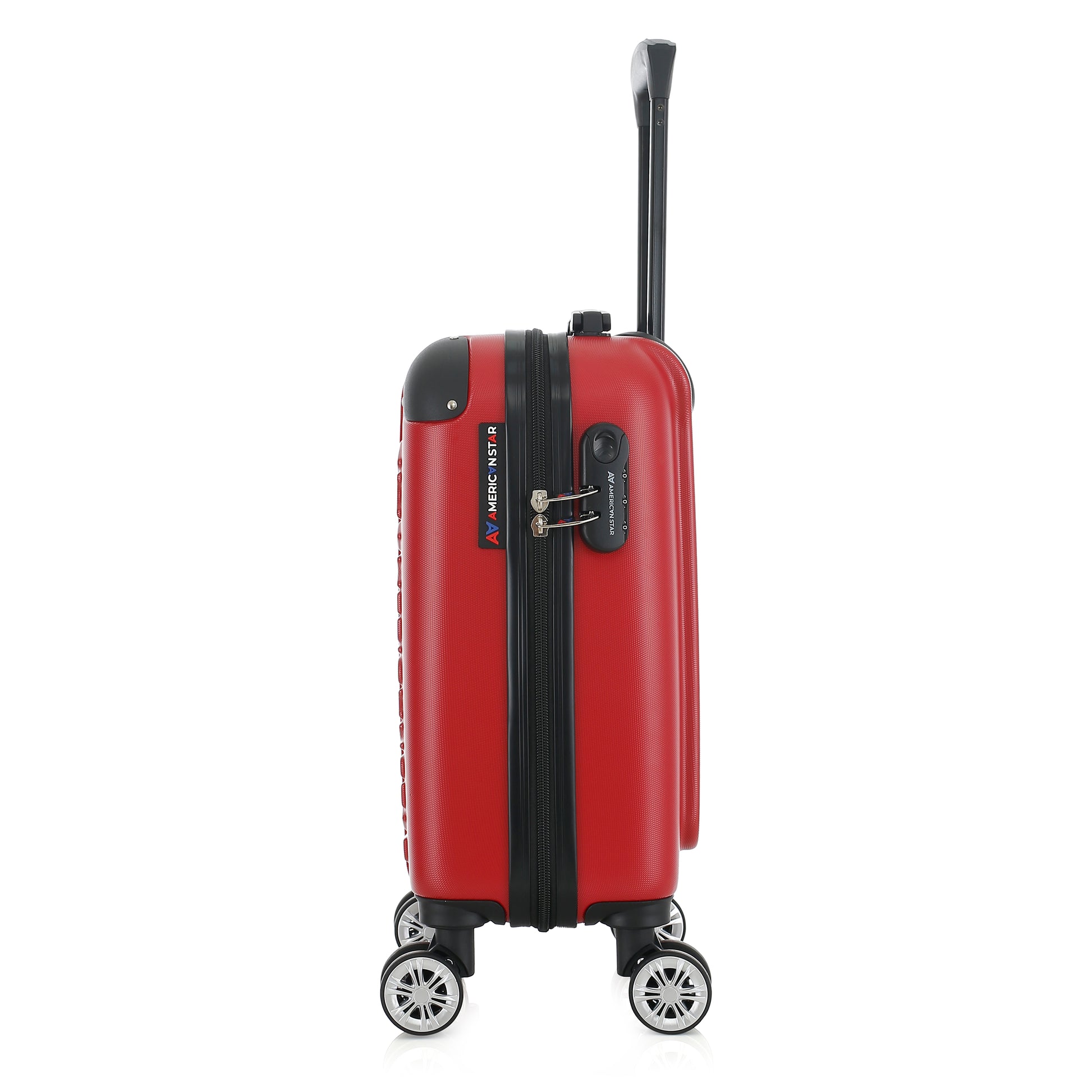 Valise rouge de notre collection American Star, Washington XS de côté
